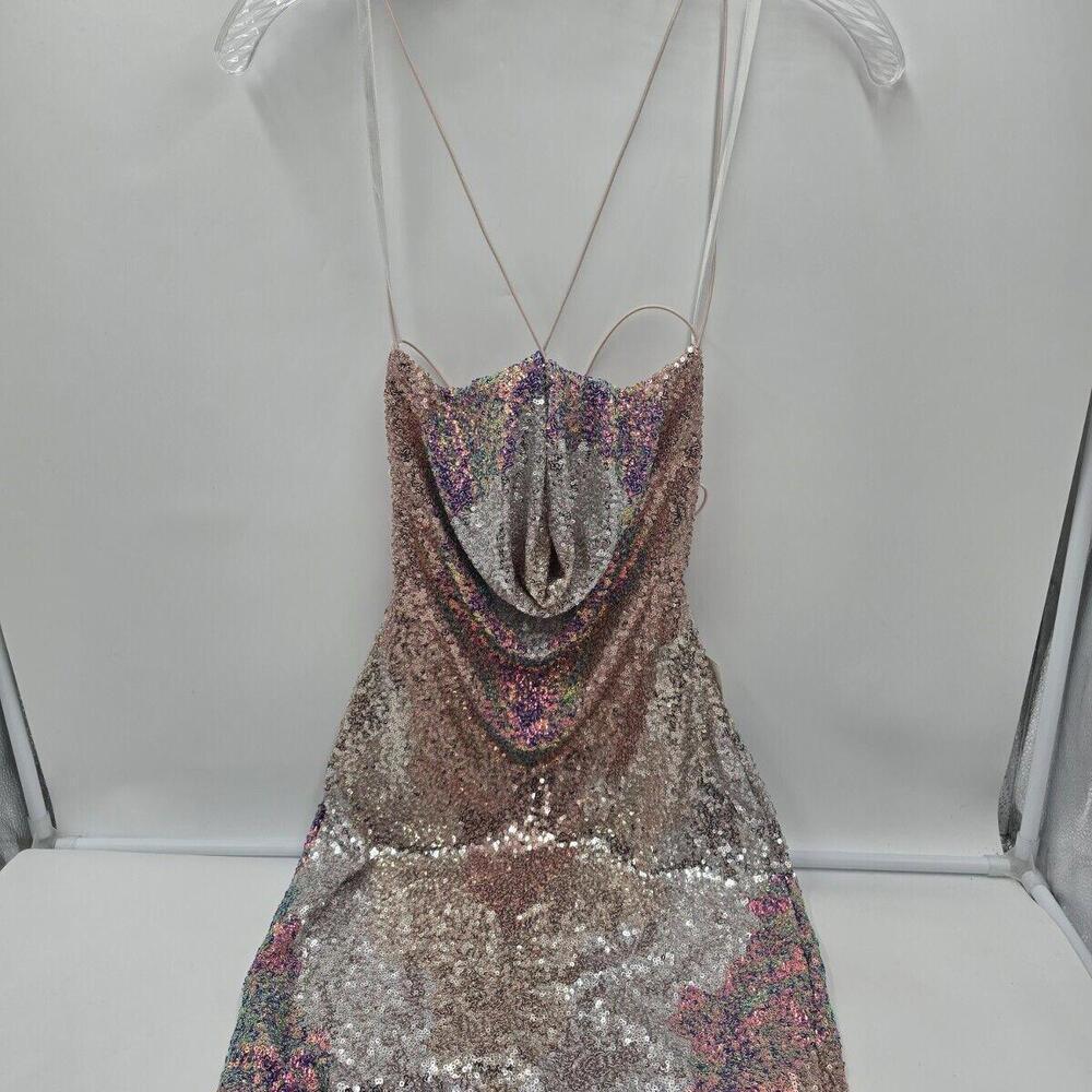 Windsor‎ Party Sequence S Spaghetti Straps Y2K Bodycon Flashy Dress NWT - Picture 7 of 13